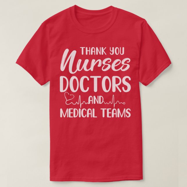 T-shirt Merci Infirmières Médecins Équipes Médicales (Design devant)