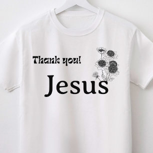 T-shirt Merci Jésus Floral chrétien