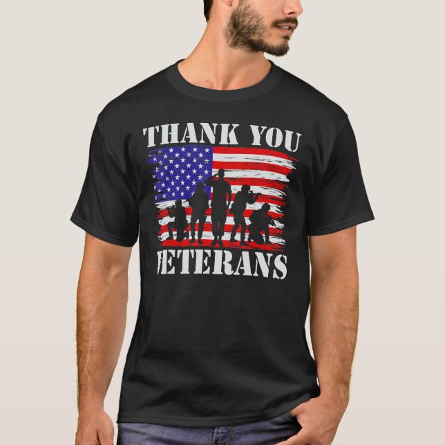 T-shirt Merci Jour des Anciens combattants American Flag A (Devant)