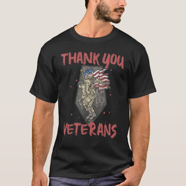 T-shirt Merci Les vétérans feront un vétéran extraordinair (Devant)