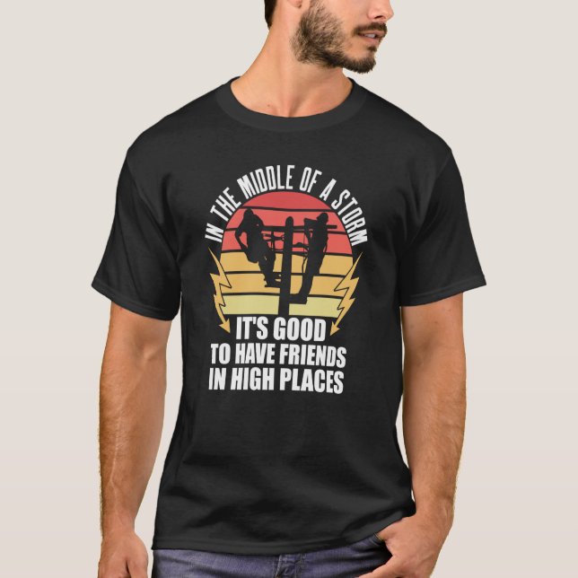 T-shirt Merci Lineman Devis Électrique Lineman Electrici (Devant)