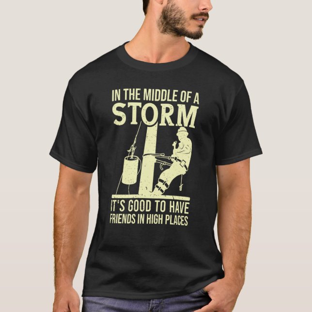 T-shirt Merci Lineman Devis Électrique Lineman Electrici (Devant)