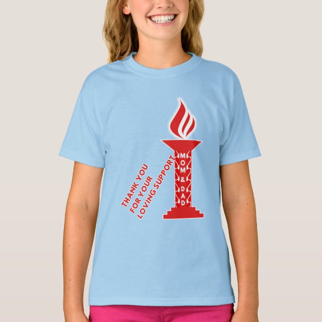 T-shirt Merci, maman et papa, pour votre soutien amoureux (Devant)