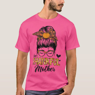 T-shirt Merci Mère drôle Messy Bun Automne Merci
