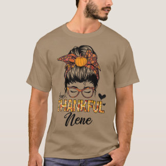 T-shirt Merci Nene Funny Messy Bun Automne Automne Thanksg