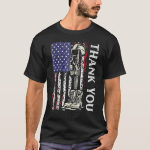 T-shirt Merci Patriotique Memorial Day 4 juillet Us F
