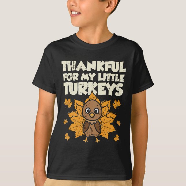 T-shirt Merci Pour Mes Petites Dindons Thanksgiving Teache (Devant)