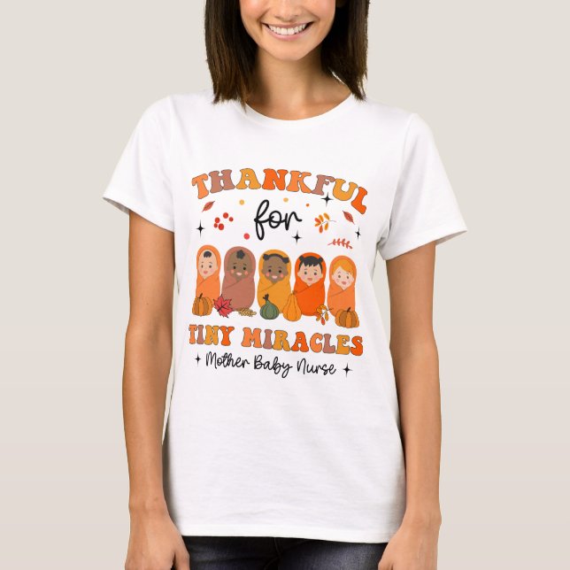 T-shirt Merci Pour Minuscules Miracles Mère Bébé Infirmièr (Devant)