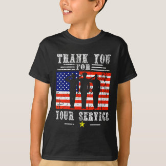 T-shirt Merci pour vos services patriotiques - Anciens com