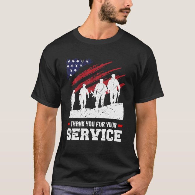 T-shirt Merci pour votre liberté de service Vetera du père (Devant)