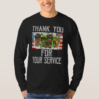 T-shirt Merci pour votre service café américain pour vétér