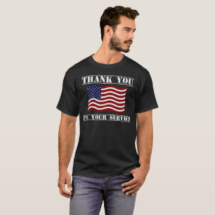 T-shirt Merci Pour Votre Service Chemise Drapeau Américain