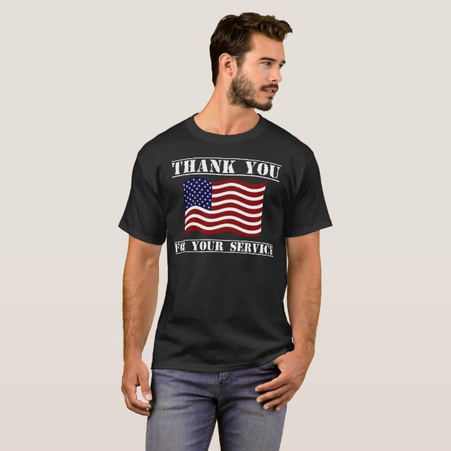 T-shirt Merci Pour Votre Service Chemise Drapeau Américain (Devant entier)