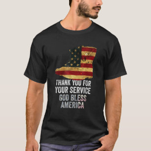 T-shirt Merci Pour Votre Service Dieu Béni Amérique Cool
