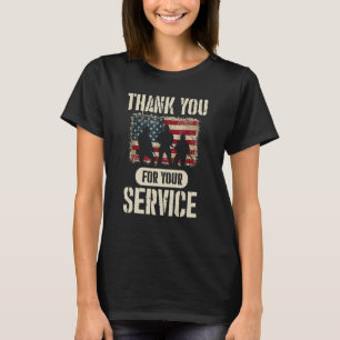 T-shirt Merci pour votre service Vétérans patriotiques