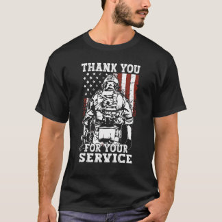 T-shirt Merci pour votre service Vétérinaire Drapeau US