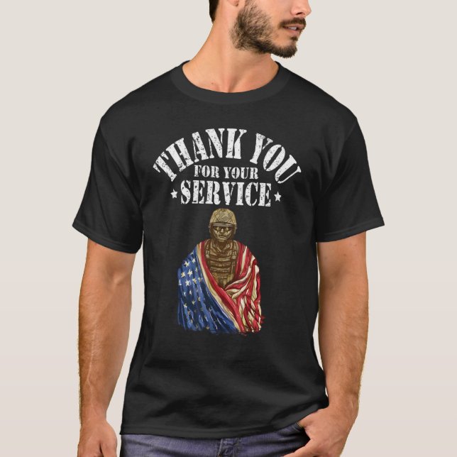 T-shirt Merci pour votre vétéran (Devant)