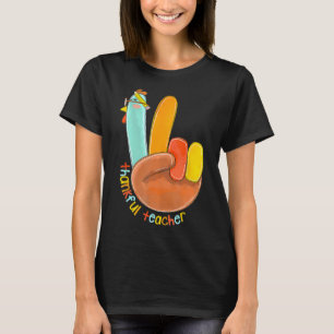 T-shirt Merci Professeur amusant Thanksgiving Peace Hand S