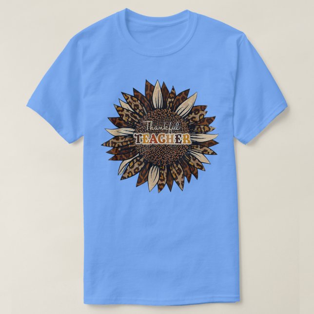 T-shirt Merci professeur Leopard tournesol Thanksgiving Te (Design devant)