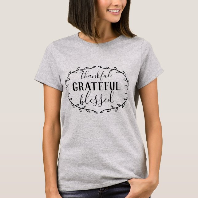 T-shirt Merci reconnaissant béni (Devant)
