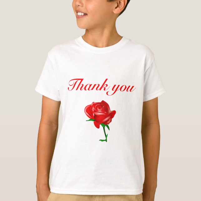 T-shirt merci red rose (Devant)