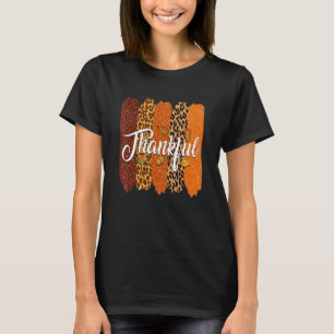 T-shirt Merci Thanksgiving Leopard Buffalo Plaid Splici