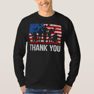 T-shirt Merci US Drapeau Patriotique Solider America Memor