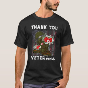 T-shirt Merci Vétérans de combat Bottes de coquelicot Vétè