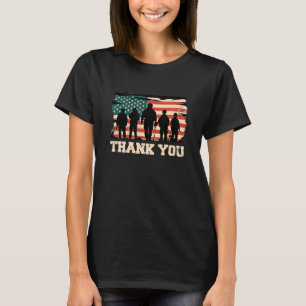 T-shirt Merci Vétérinaire Patriotique American Flag USA 4e