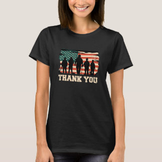 T-shirt Merci Vétérinaire Patriotique American Flag USA 4e