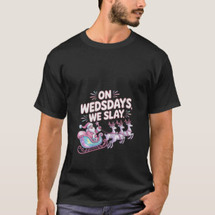 T-shirt Mercredi Les Femmes Nous Tuons Drôle Glamour Rose 