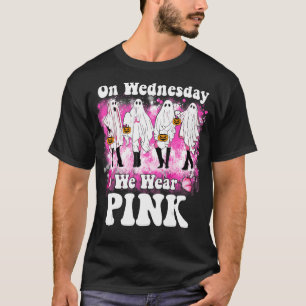 T-shirt Mercredi Nous Portons Pink Ghost Dance Halloween