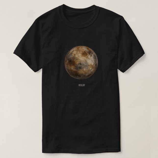 T-shirt Mercure : Planète aquarelle (Design devant)