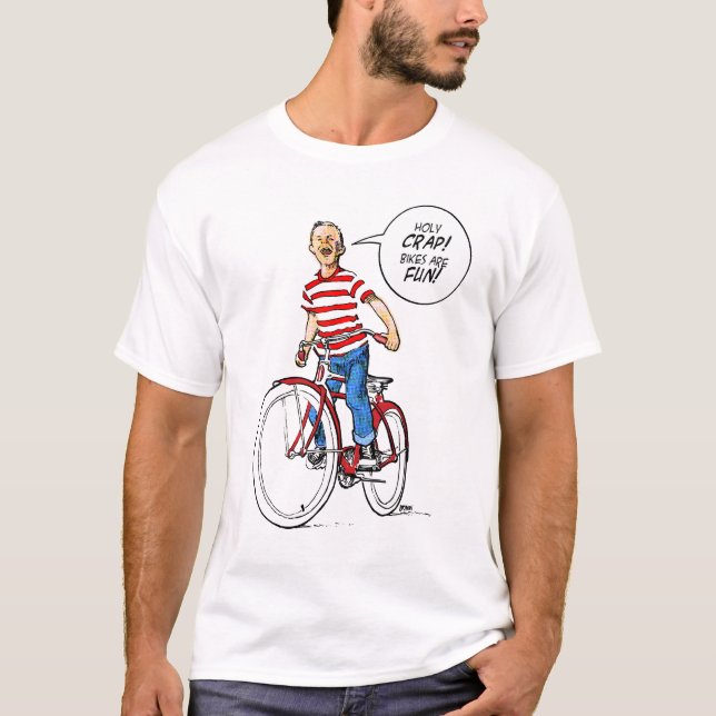 T-shirt Merde sainte !  Les vélos sont amusement ! (Devant)