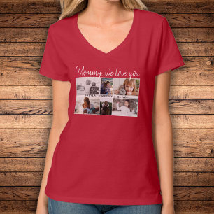 T-shirt Mère avec enfants et famille Maman 6 Photo Collage