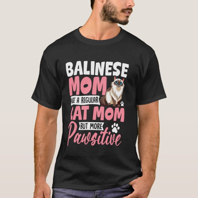 T-shirt Mère balinaise comme mère de chat ordinaire (Devant)