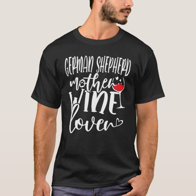 T-shirt Mère Berger Allemand Vin (Devant)