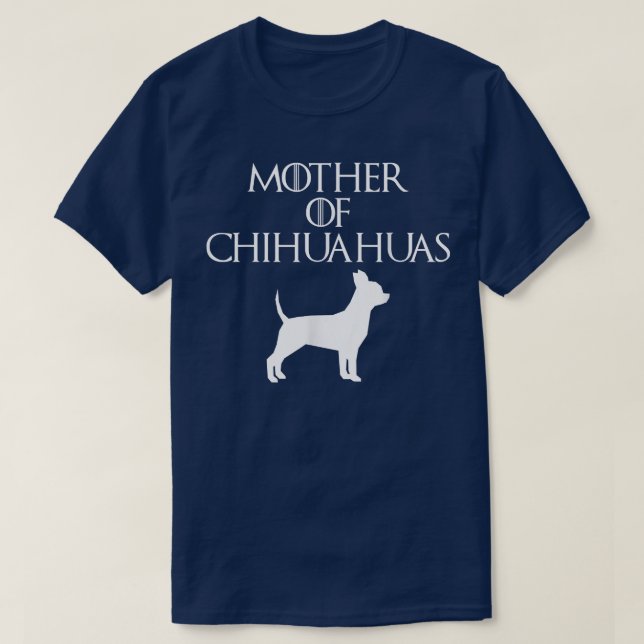 T-shirt Mère blanche mignonne et unique de Chihuahuas E010 (Design devant)