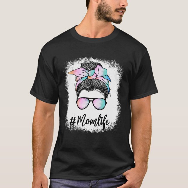 T-shirt Mère blanchie Vie Arc-en-ciel Couleur Léopard Mess (Devant)