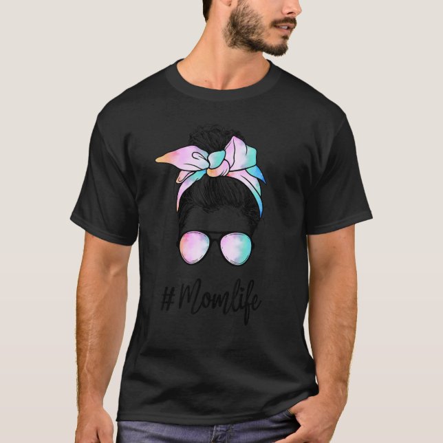T-shirt Mère blanchie Vie Arc-en-ciel Couleur Léopard Mess (Devant)