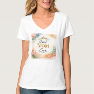 T-shirt Mère Bohème Aquarelle pêche menthe, Agate Or, Art