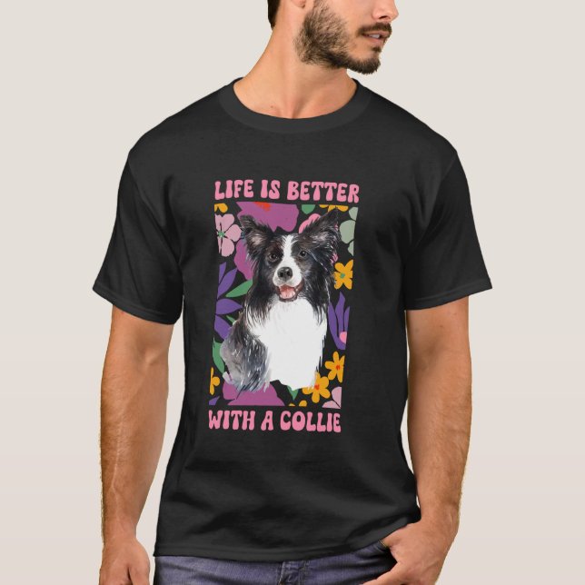 T-shirt Mère Border Collie d'une mère Border Collie (Devant)