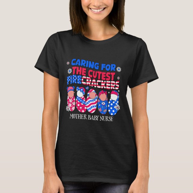 T-shirt Mère Byby Nurse Patriotique Usa Drapeau American I (Devant)