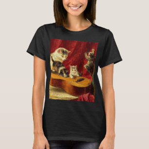 T-shirt Mère Chat et chatons Jouer avec la guitare
