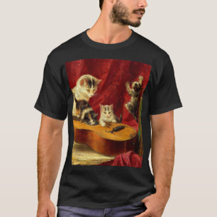 T-shirt Mère Chat et chatons Jouer avec la guitare