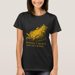 T-shirt Mère chat je ne suis que peau et os drôle vintage