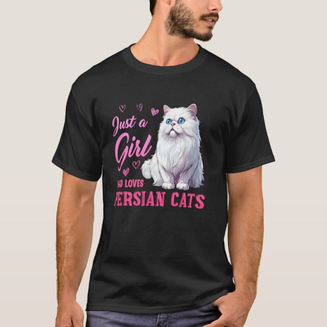 T-shirt Mère chat JUSTE UNE FILLE ET SES CHATS PERSANS Drô (Devant)