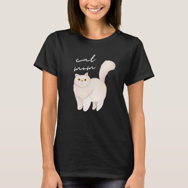 T-shirt Mère chat persan blanc pour chat 1 (Devant)