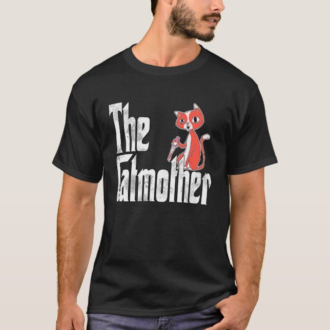 T-shirt Mère chatte Catmère couteau fou Mère chatte Maman  (Devant)