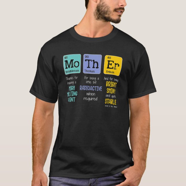 T-shirt Mère Chimie Élément Chimie Professeur Maman Mot (Devant)